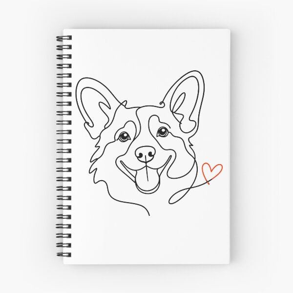 Item preview, Corgi Love One Line Art – Minimalist Dog Face with Heart designed and sold by Divakar Fashion.
