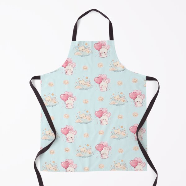 Item preview, Kawaii Dreamy Bunny & Teddy Bear Cute Pastel Blue Pattern designed and sold by SeJaa.
