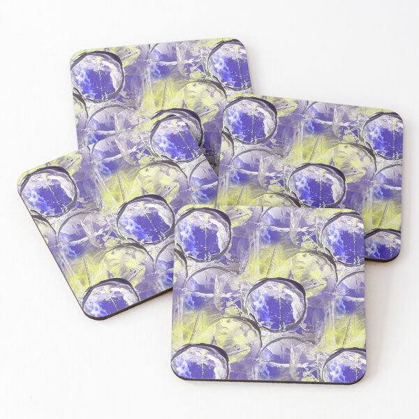 Item preview, Painterly Circle Pattern in Purple and Yellow designed and sold by Artistestella.