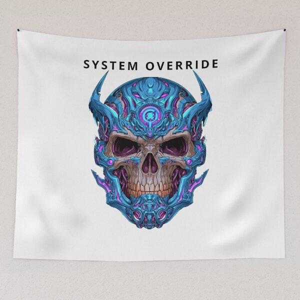 Item preview, Cyberpunk Futuristic Tech Skull Neon Graphic designed and sold by TrendyGalaxy.