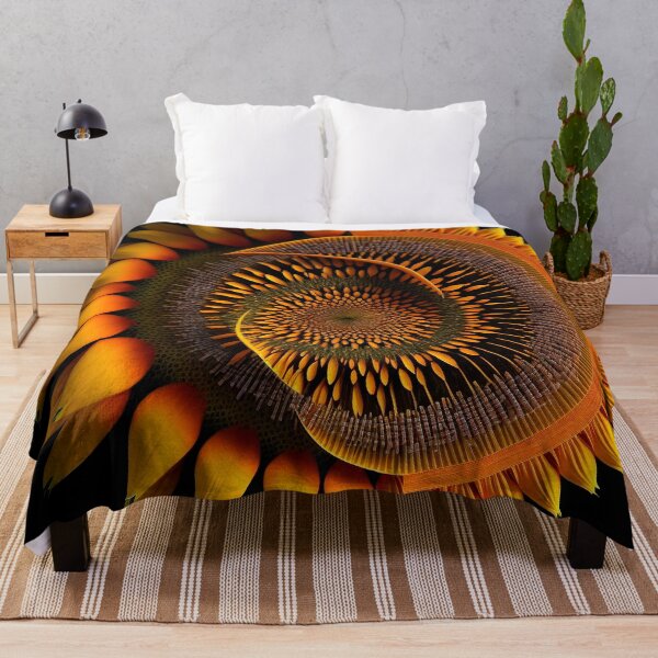 Item preview, Golden Sunflower Spiral on Black designed and sold by RAGANADesign.