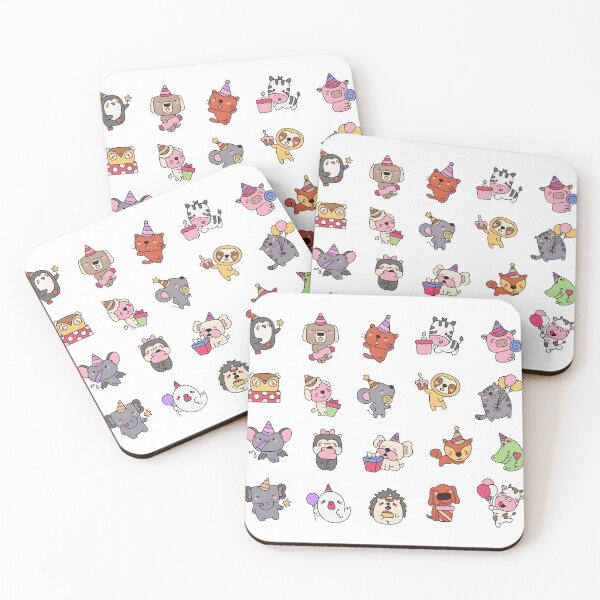 Item preview, Kawaii Animal Friends Birthday Sticker designed and sold by shopitretanslim.