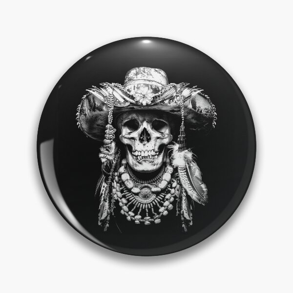 Item preview, Gothic Skull Mystic Feathered Hat and Bone Jewelry Portrait designed and sold by inkoutninja.
