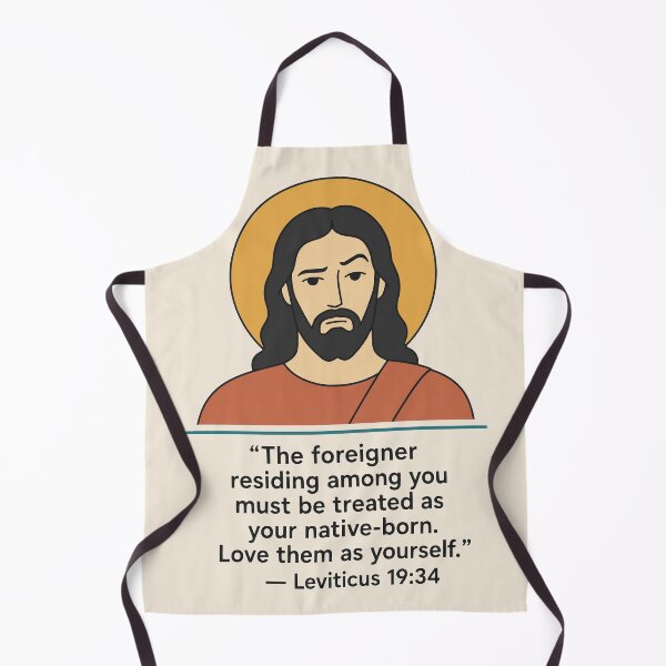 Item preview, Love the Foreigner – Jesus with Leviticus 19:34 Bible Verse designed and sold by KungPowUnicorn.