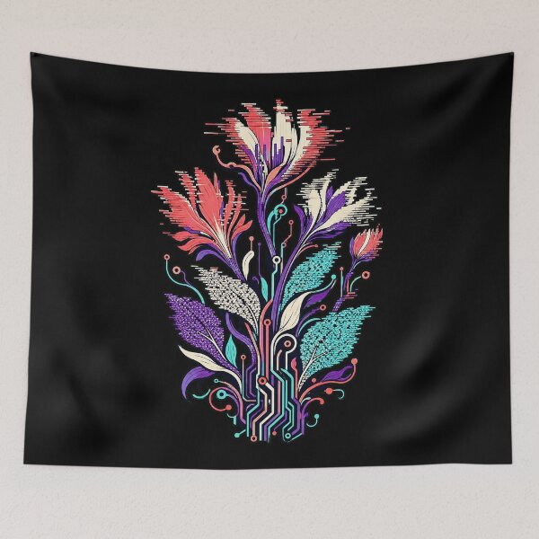 Item preview, Static Garden Glitch Botanical Art designed and sold by Uglyandcute.
