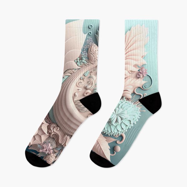 Item preview, Cream Scroll and Blooms on Teal designed and sold by RAGANADesign.