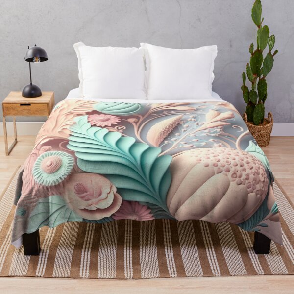 Item preview, Mint Feather Leaves on Soft Blush designed and sold by RAGANADesign.