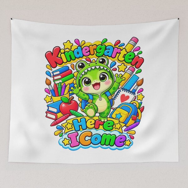 Item preview, Kindergarten Here I Come funny Frog designed and sold by QuiteOrbit.