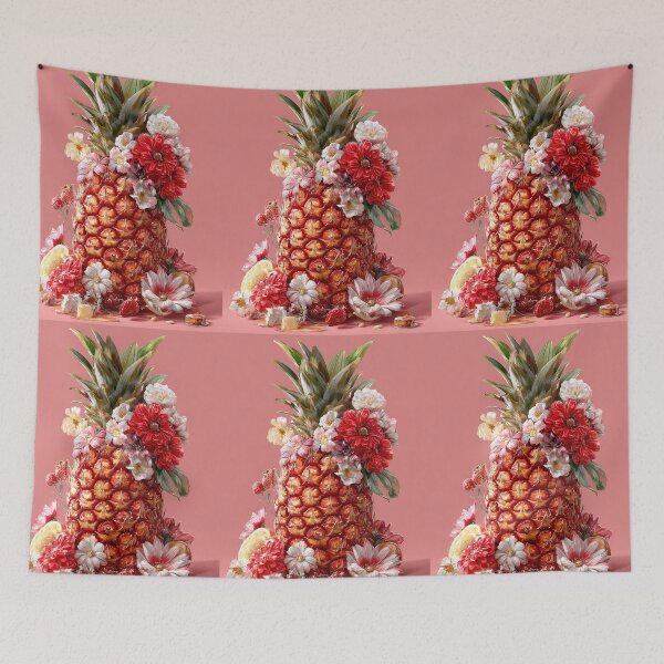 Item preview, Pineapple Tropical Fruits and Flowers designed and sold by Grafititee.