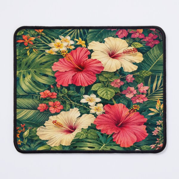 Item preview, Vibrant Tropical Floral Paradise - Vintage Hibiscus & Monstera designed and sold by wilnickvisuals.