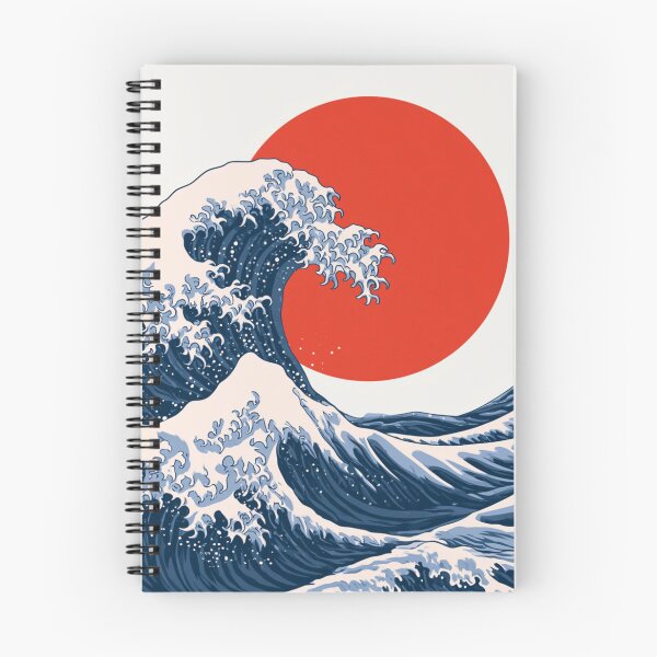 Item preview, Japanese Great Wave with Red Sun Retro Art designed and sold by TrendyGalaxy.