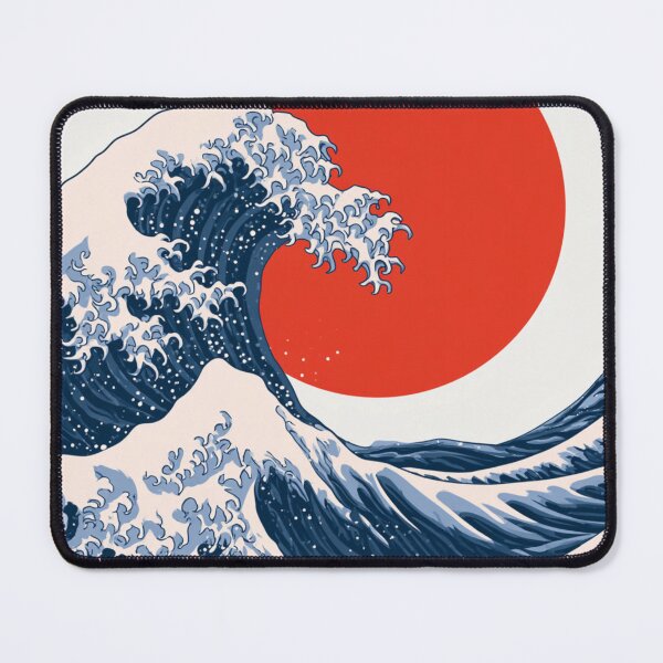 Item preview, Japanese Great Wave with Red Sun Retro Art designed and sold by TrendyGalaxy.