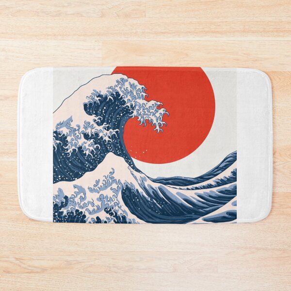 Item preview, Japanese Great Wave with Red Sun Retro Art designed and sold by TrendyGalaxy.