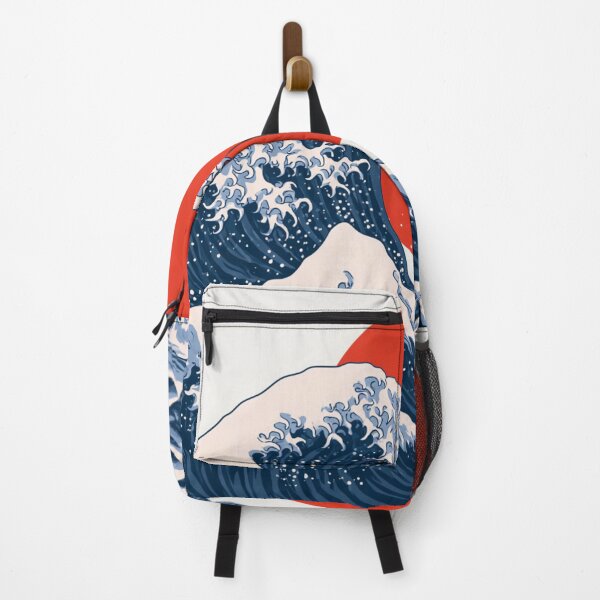 Item preview, Japanese Great Wave with Red Sun Retro Art designed and sold by TrendyGalaxy.