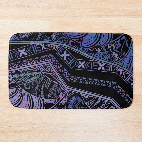 Item preview, Polynesian Tribal Midnight Blue & Violet Abstract designed and sold by sunnthreads.