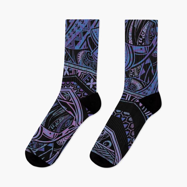 Item preview, Polynesian Tribal Midnight Blue & Violet Abstract designed and sold by sunnthreads.