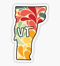 Floral Vermont Sticker
