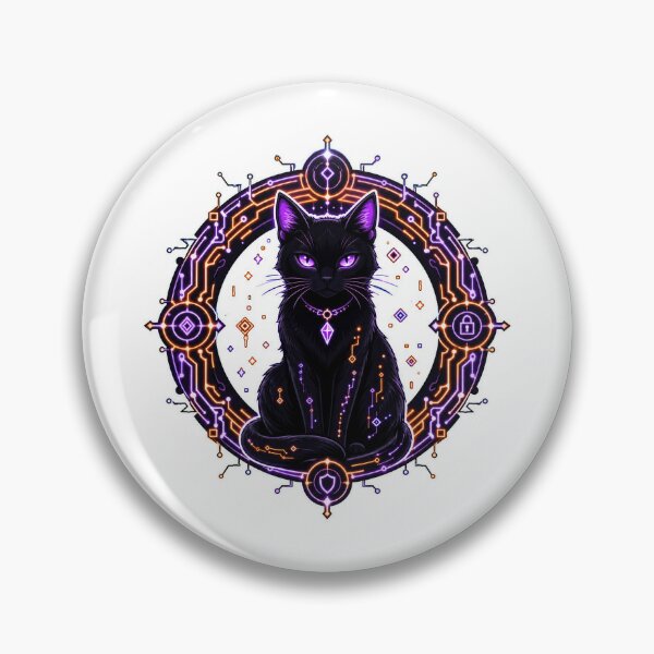 Item preview, adversarial Firewall Familiar Black Cat Cyber Art designed and sold by Uglyandcute.