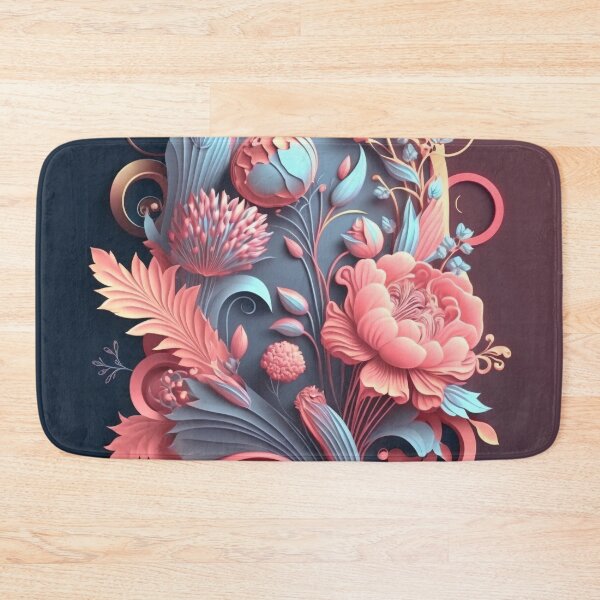Item preview, Coral Blooms on Deep Navy Plum designed and sold by RAGANADesign.