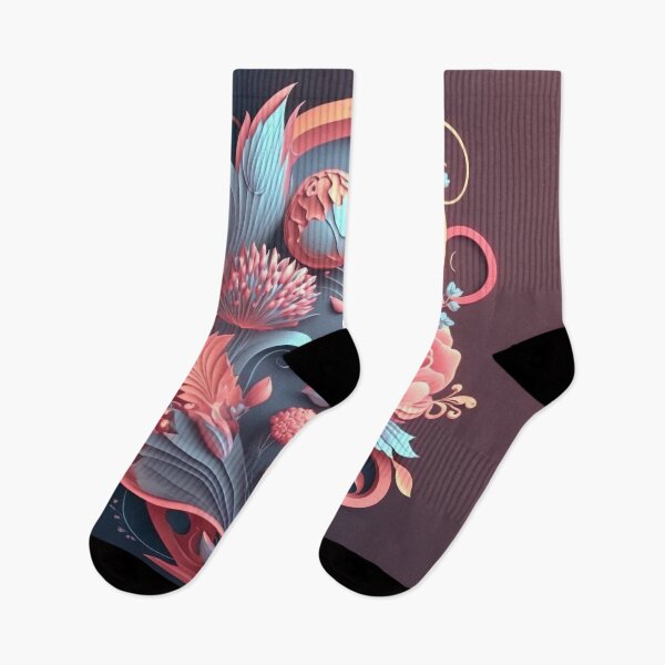 Item preview, Coral Blooms on Deep Navy Plum designed and sold by RAGANADesign.