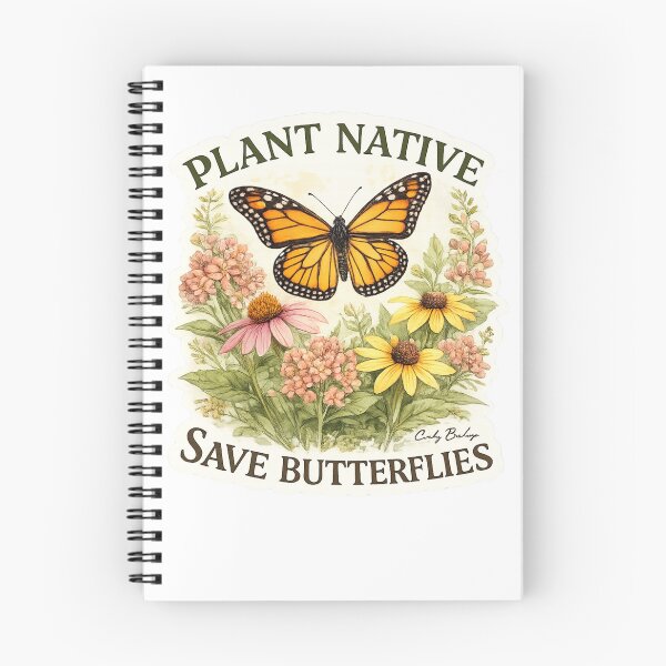 Item preview, Plant Native Save Butterflies | Monarch Butterfly Pollinator Sticker designed and sold by Whiskered Garden Studio.