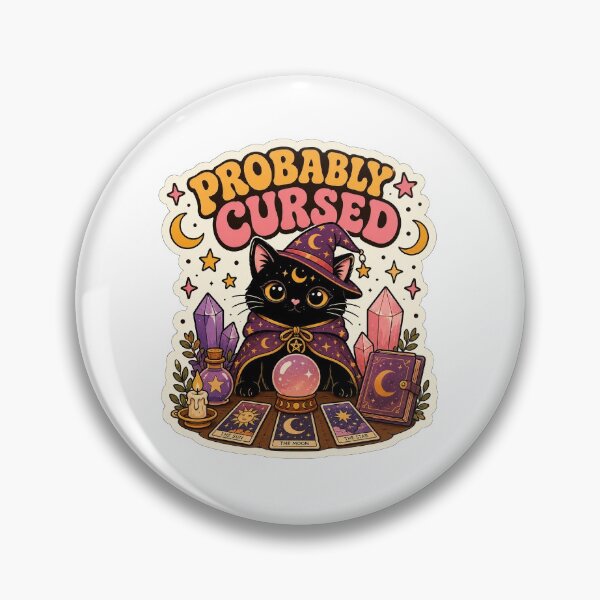 Item preview, Probably Cursed Celestial Black Cat Tarot Sticker designed and sold by InkcredibleNG.