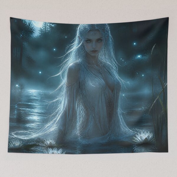 Item preview, Świtezianka – Slavic Water Nymph Mythical Art Print designed and sold by LittleBigGifts.