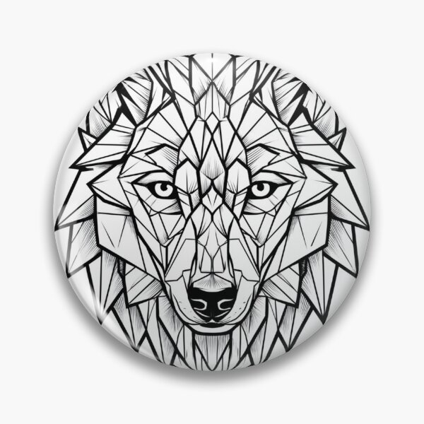 Item preview, Minimalist Geometric Wolf Head Line Art designed and sold by TrendyGalaxy.