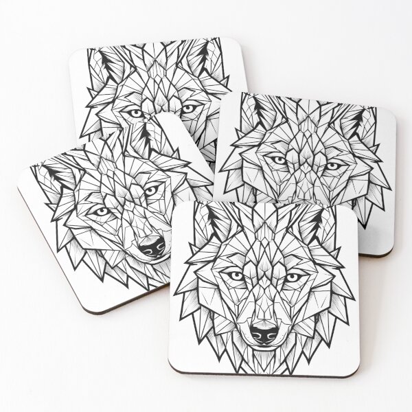 Item preview, Minimalist Geometric Wolf Head Line Art designed and sold by TrendyGalaxy.