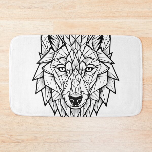Item preview, Minimalist Geometric Wolf Head Line Art designed and sold by TrendyGalaxy.