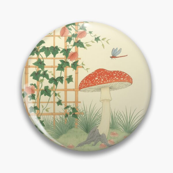 Item preview, Ukiyo-e Fly Agaric & Morning Glory Trellis (Fine Line Edition) designed and sold by derideriworks.