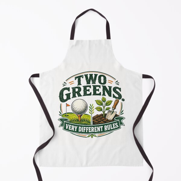 Item preview, Two Greens Very Different Rules Golf Gardening designed and sold by Colorful Designs.