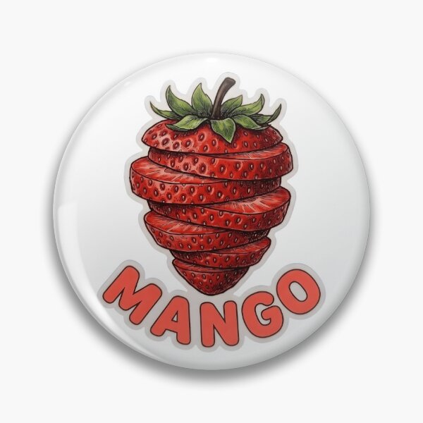 Item preview, Funny Sliced Strawberry MANGO Die-Cut Sticker | Ironic Sarcastic Fruit Graphic | Funny Confusion Quote T-Shirt Print | Pop Art Meme Decal designed and sold by SergioMiklos.