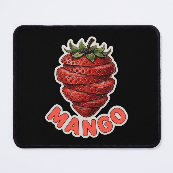 Item preview, Funny Sliced Strawberry MANGO Die-Cut Sticker | Ironic Sarcastic Fruit Graphic | Funny Confusion Quote T-Shirt Print | Pop Art Meme Decal designed and sold by SergioMiklos.