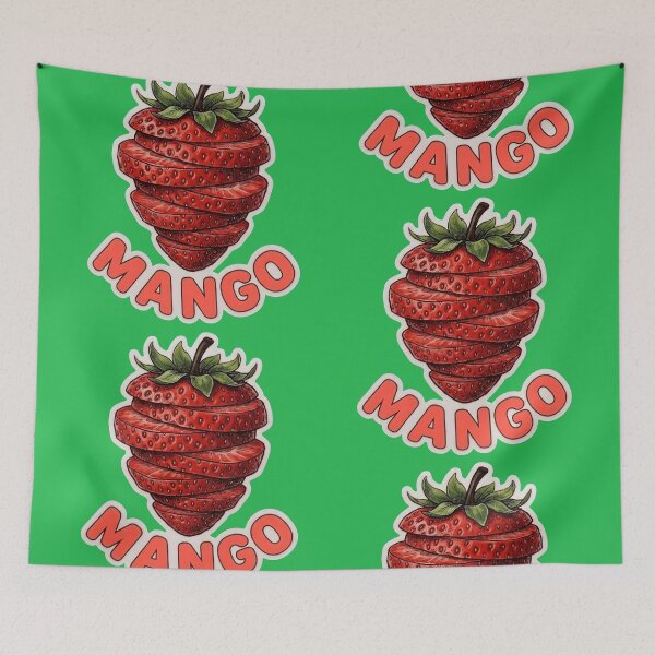 Item preview, Funny Sliced Strawberry MANGO Die-Cut Sticker | Ironic Sarcastic Fruit Graphic | Funny Confusion Quote T-Shirt Print | Pop Art Meme Decal designed and sold by SergioMiklos.