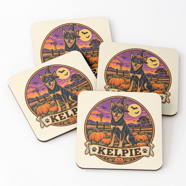 Item preview, Australian Kelpie Halloween Shirt – Pumpkin Patch Working Dog Retro Badge designed and sold by Globalcitytees.