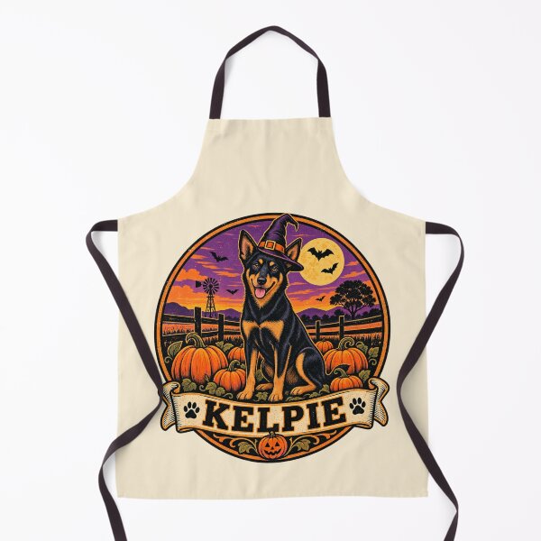 Item preview, Australian Kelpie Halloween Shirt – Pumpkin Patch Working Dog Retro Badge designed and sold by Globalcitytees.