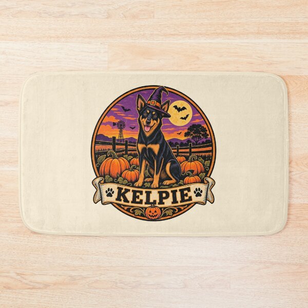 Item preview, Australian Kelpie Halloween Shirt – Pumpkin Patch Working Dog Retro Badge designed and sold by Globalcitytees.