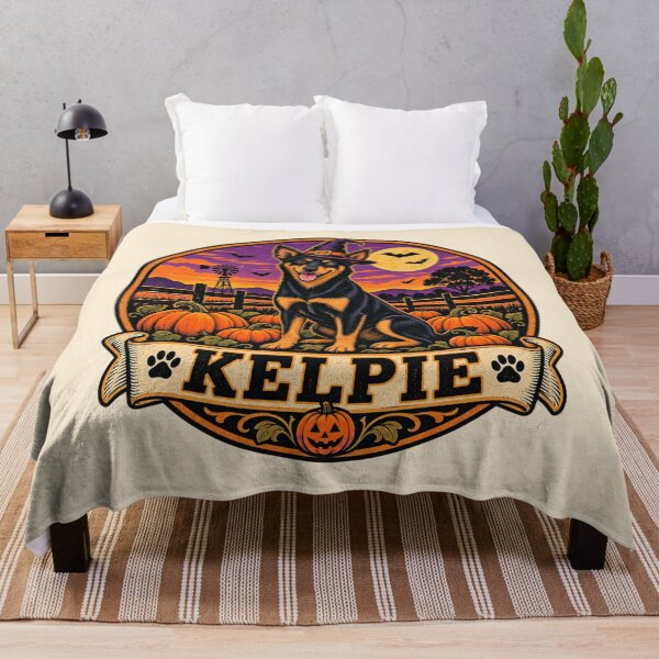 Item preview, Australian Kelpie Halloween Shirt – Pumpkin Patch Working Dog Retro Badge designed and sold by Globalcitytees.