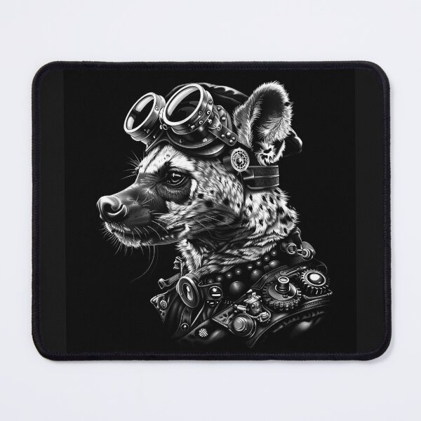 Item preview, Steampunk Hyena Mechanical Goggles and Clockwork Wildlife Portrait designed and sold by inkoutninja.
