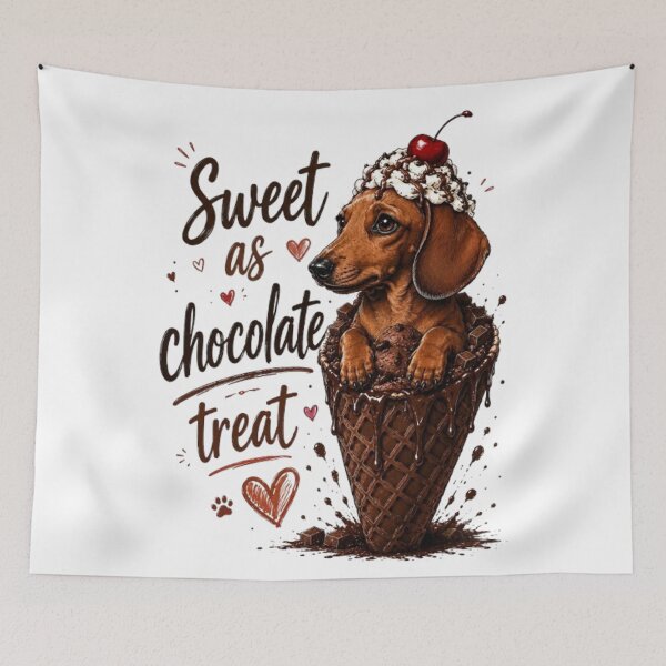 Item preview, Dachshund Chocolate Ice Cream Sundae - Sweet as Chocolate designed and sold by IvanaIka.