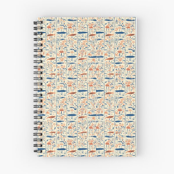 Item preview, Ukiyo-e Mushroom Sarasa Pattern (Indigo & Vermillion) designed and sold by derideriworks.