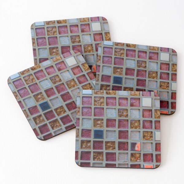 Item preview, Colorful Mosaic Tile Grid With Red, Bronze and Silver Glass Squares Textured Pattern and Repetition designed and sold by Nmallia.