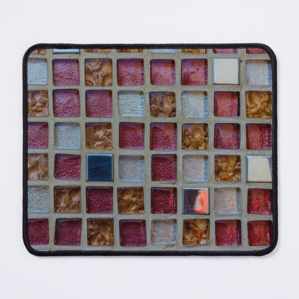 Item preview, Colorful Mosaic Tile Grid With Red, Bronze and Silver Glass Squares Textured Pattern and Repetition designed and sold by Nmallia.