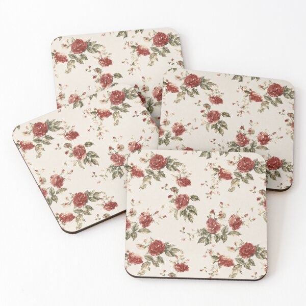 Item preview, Vintage Red Rose Floral Pattern | Romantic Cottagecore Botanical Design | Shabby Chic Floral Aesthetic designed and sold by flowerpower999.