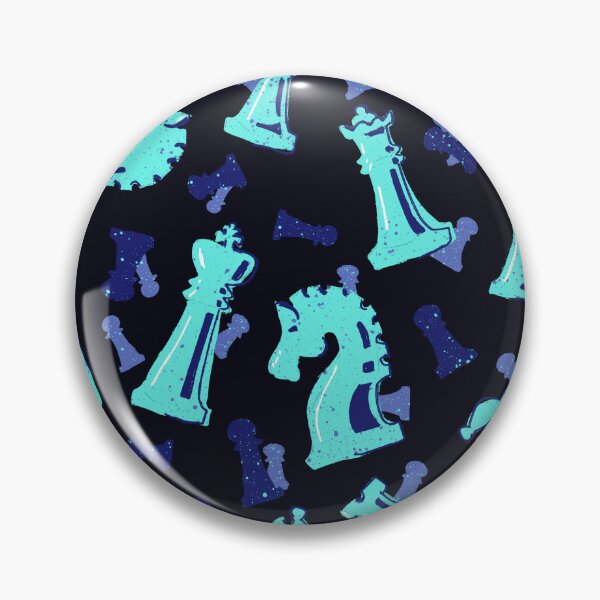 Item preview, Chess Piece Party - Blue on Navy designed and sold by prinzbydesign.