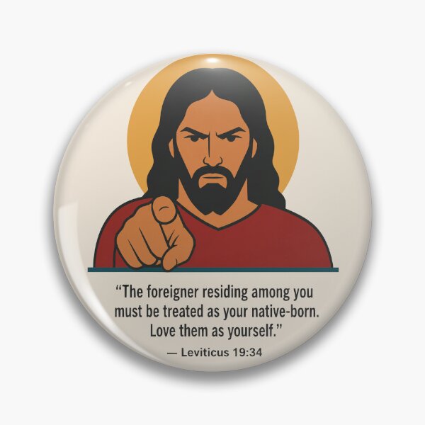 Artikelvorschau, Der strenge Jesus weist dich an – Levitikus 19,34: Liebe den Fremden entworfen und verkauft von KungPowUnicorn.