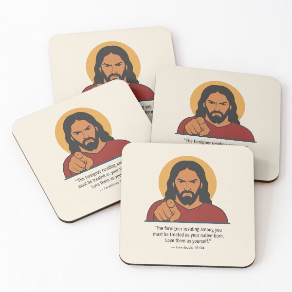 Artikelvorschau, Der strenge Jesus weist dich an – Levitikus 19,34: Liebe den Fremden entworfen und verkauft von KungPowUnicorn.