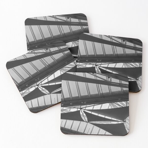 Item preview, Geometric Glass Roof And Metal Ceiling Structure In Modern Black And White Architectural Detail designed and sold by Nmallia.