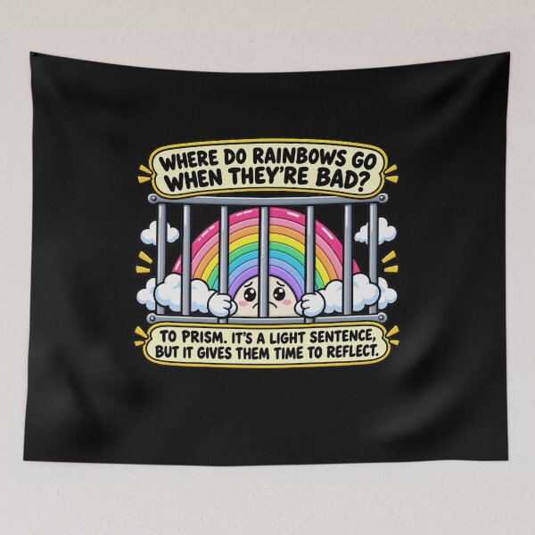 Item preview, Funny Where Do Rainbows Go When Bad Dad Joke Pun Art designed and sold by elderberry.